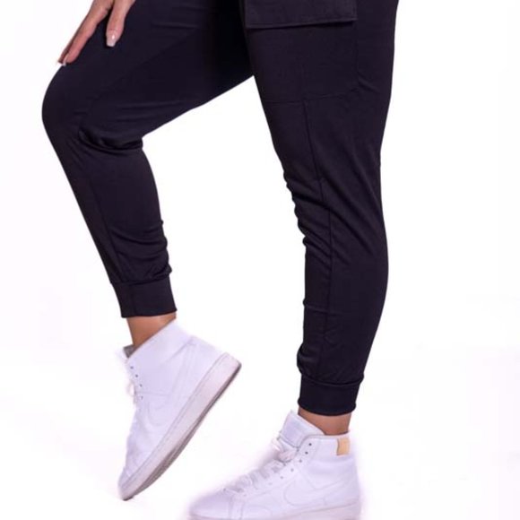 Cargo Pocket Black Joggers - Picture 4 of 9